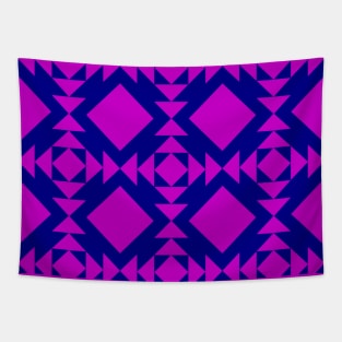 Fuchsia and Navy Illinois Patchwork Pattern Tapestry