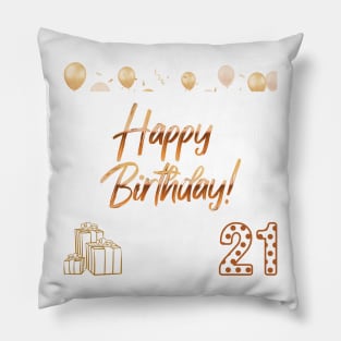 21st happy birthday party Pillow