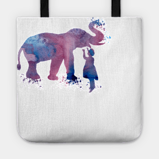 elephant and child Tote