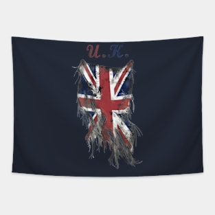 worn united kingdom flag Tapestry