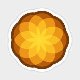 Geometric Flower of Circles (Orange) Magnet