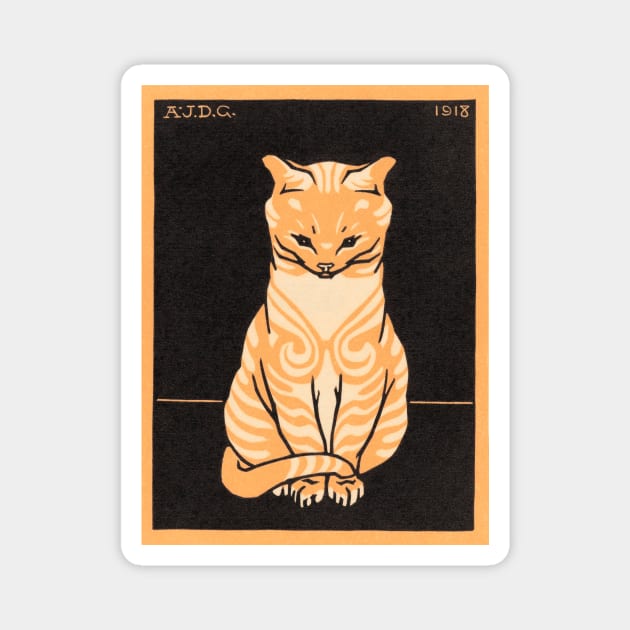 Sitting Cat 1918 Magnet by CROWNLIGHT