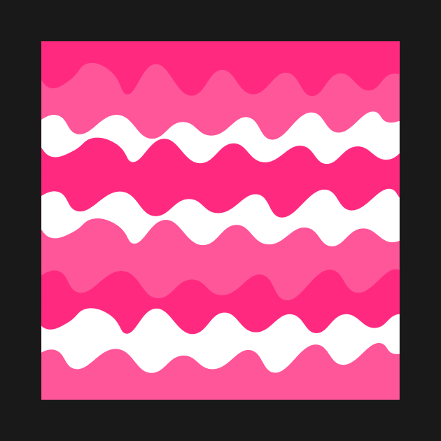 Pink and white horizontal waves pattern by Baobabprintstore