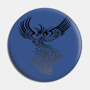 Artistic Phoenix Black Grey Color Blend Pin