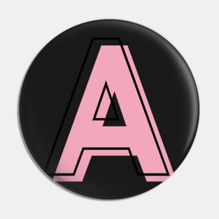 A Initial Personalization Modern Art Light Pink Outline Pin