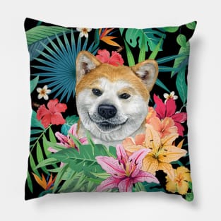 Tropical Red Akita 2 Pillow