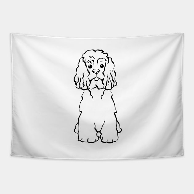 Sketch Funny dog American Cocker Spaniel Tapestry by kavalenkava