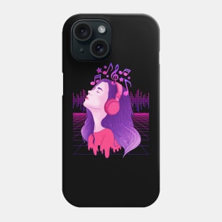 Vaporwave Girl EDM & Trance Dance Music Headphones Phone Case