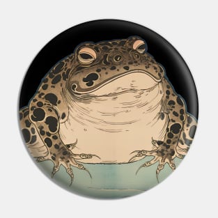 Japanese Frog: Asian American and Pacific Islander Heritage Month, United States on a Dark Background Pin