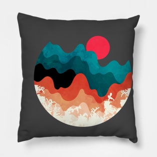 Minimalist Abstract Nature Art #65 Wavey Mountains Pillow