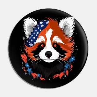 Patriotic Red Panda Pin