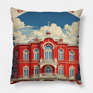 The Rukavishnikov Estate Museum Russia Vintage Tourism Poster Pillow