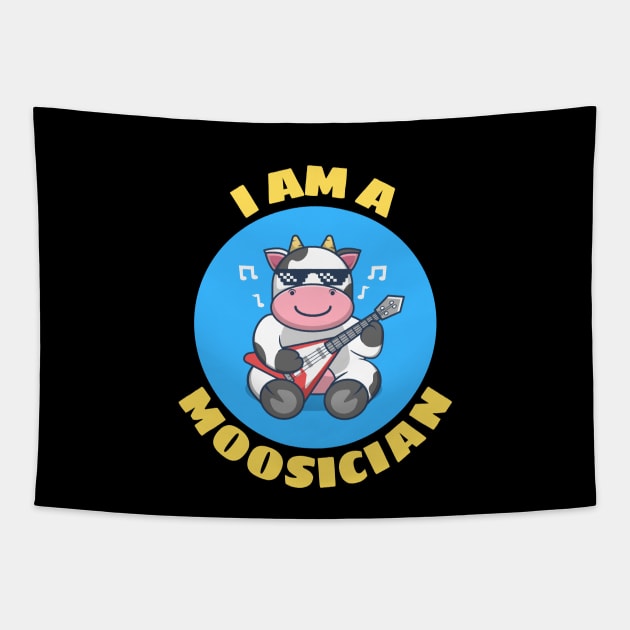 I Am A Moosician | Cow Pun Tapestry by Allthingspunny