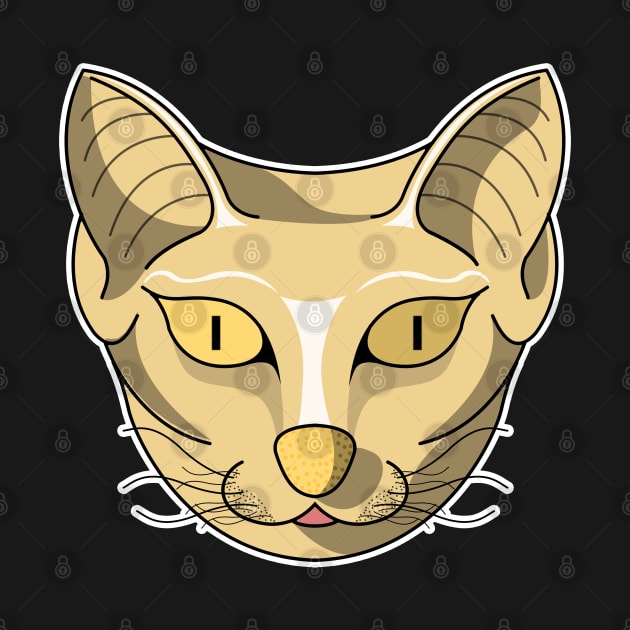 cute brown sand cat face cartoon by dwalikur