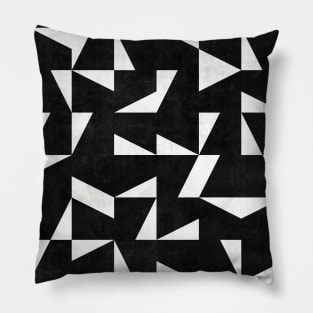 Mid-Century Modern Pattern No.10 - Black and White Concrete Pillow