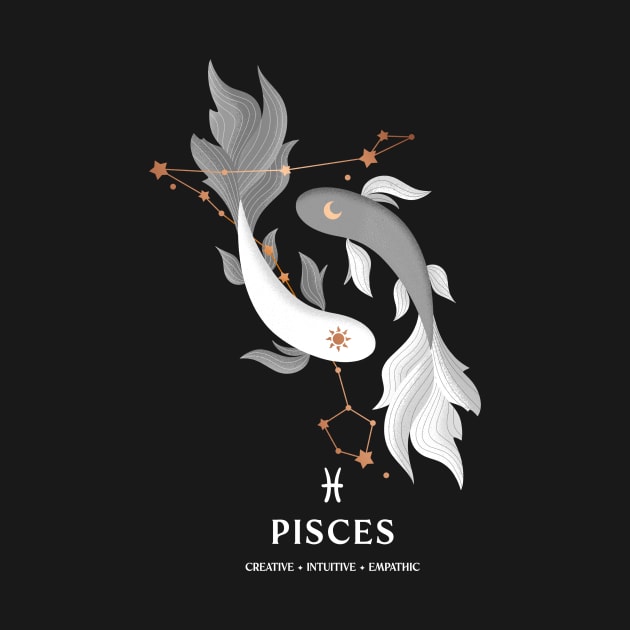 Pisces Constellation Zodiac Series - White Version by paulineberger