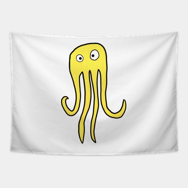 yellow octopus Tapestry by ThomaeArt