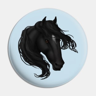 Horse Head - Black Star Pin