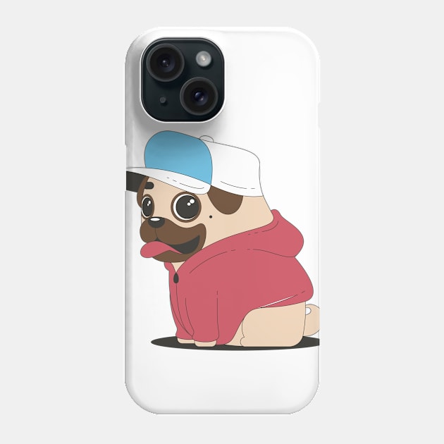 Hippy Pug Phone Case by Printaha