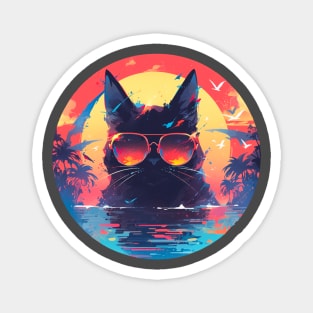 Cat in sunglasses, summer Magnet