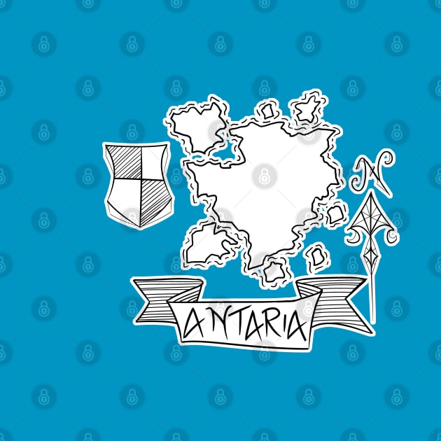 Antaria - Fantasy Map with Wind Rose and Crest by JonGrin