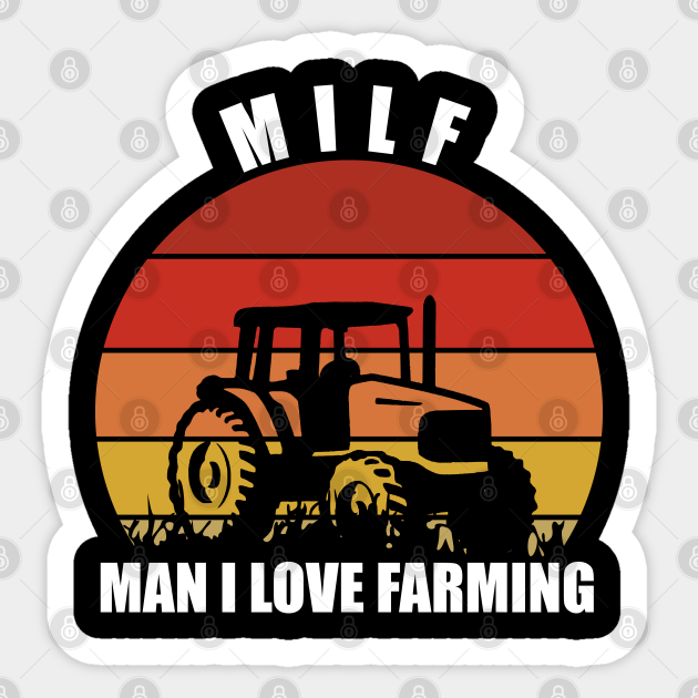 Man I Love Farming MILF Retro Sunset - Man I Love Farming - Sticker