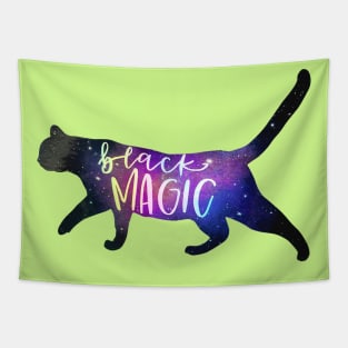 Black Magic Black Cat Holographic mode Tapestry