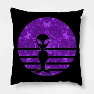 Encounters Kaleidoscope Pattern Intercept Alien Sunset Silhouette Pillow