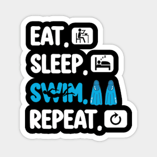 Eat Sleep Swim Repeat Swimmers Shirt Magnet