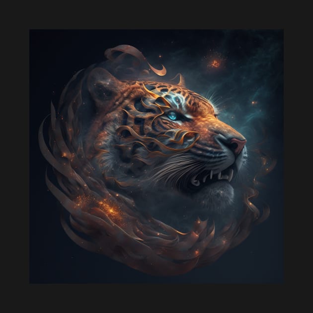 Tiger in Space with unique Design by HappysSpace