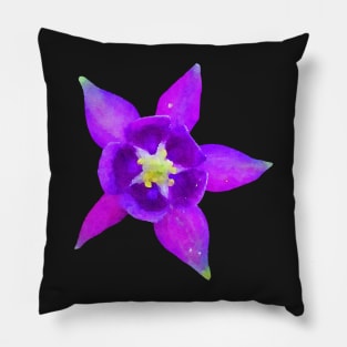 Purple Columbine Flower Pillow
