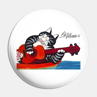 B kliban cat, cat playing guitar Pin