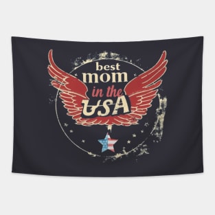 Best Mom in the USA, mothers day gift ideas, american flag Tapestry