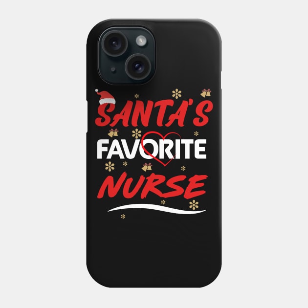 Funny Santa's Favorite Nurse Christmas Phone Case by Flipodesigner