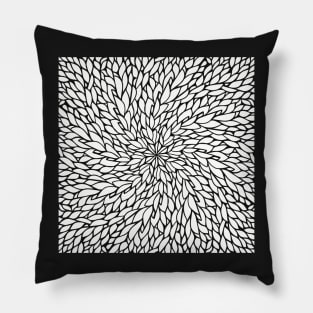 Black and White Petal Cyclone Pillow