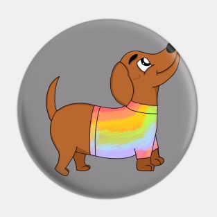 Rainbow Dachshund Pin