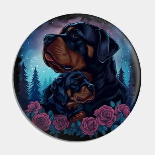 Rottweiler Cute Family Pin