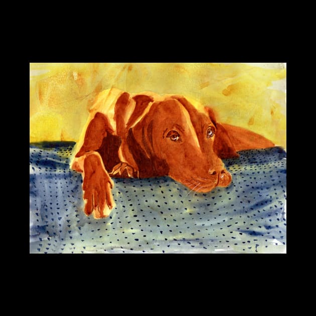 Vizsla Dog Watercolor Painting by MMcBuck