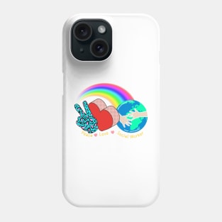 Peace Love Social Works Social Worker Job Rainbow Leopard Phone Case