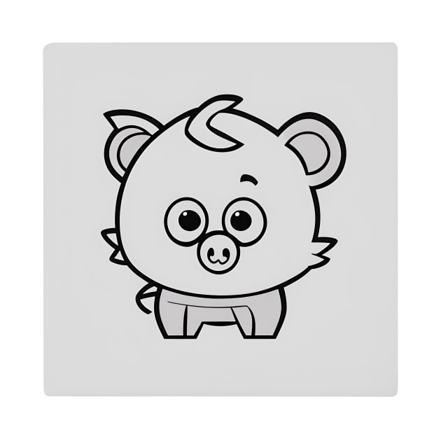 Minimalistic Cute Pig Simple Graphic Design by jachu23_pl