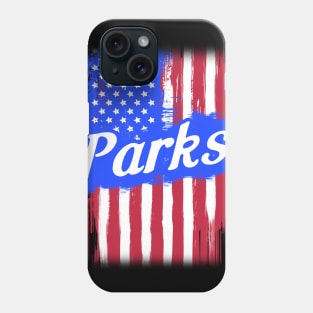 American Flag Parks Family Gift T-shirt For Men Women, Surname Last Name Phone Case