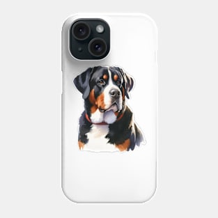 Watercolor Greater Swiss Mountain Dog - Beautiful Dog Phone Case