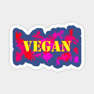 VEGAN - Paint Ball and Stencil in Yellow, Blue, Pink, and Red Magnet