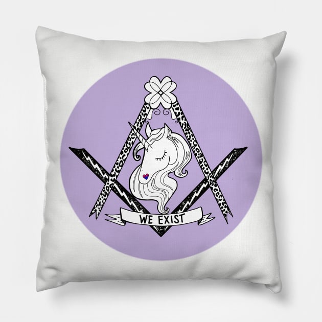 Bisexual Illuminati Pillow by Salty Said Sweetly