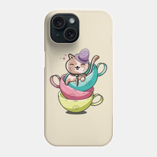 Cut Cat Tea Time Phone Case