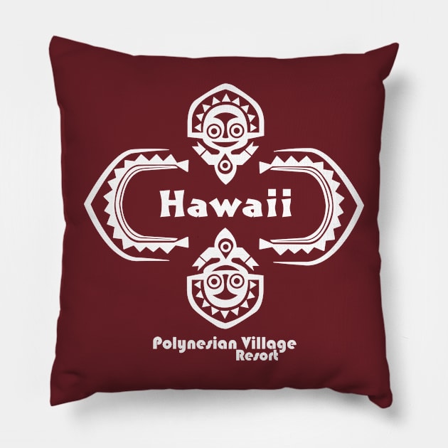 Polynesian Village Resort Hawaii Pillow by Lunamis