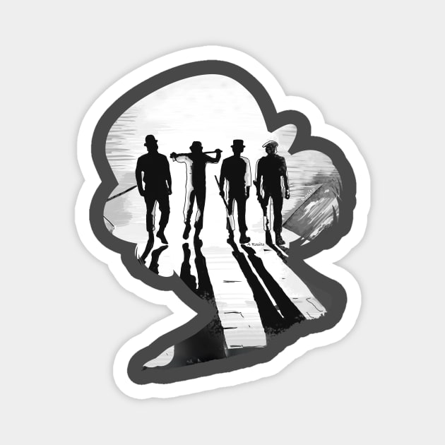 Clockwork Orange Illustration Silhouette Magnet by burrotees