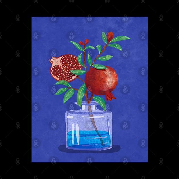 Pomegranate Branch In Vase by omarbardisy