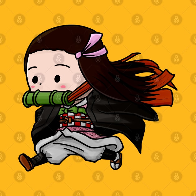 Chibi Nezuko Running by MaximumLimit