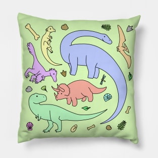 Pastel Colors Dinosaur Pattern Pillow